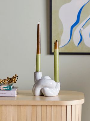 Ljusstake Vit Stengods Haydn | Bloomingville