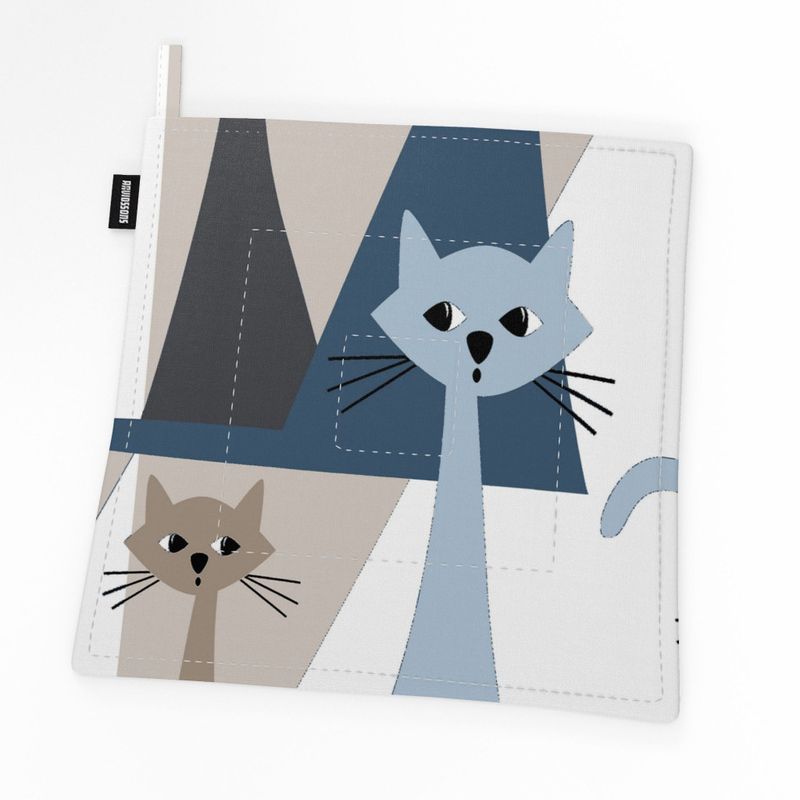 Kitty blå grytlapp Arvidssons Textil