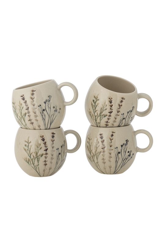 Bea Mugg Natur Stengods 250 ml Set om 4 Bloomingville