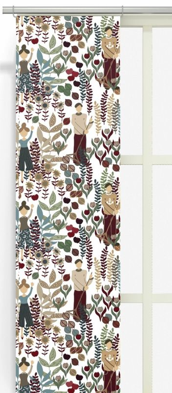 Trädgård vin/turkos panellängd 2 pack Arvidssons Textil