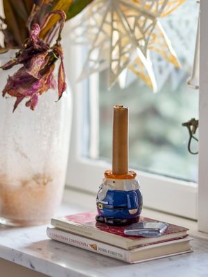 Ljusstake Blå Stengods Feast | Bloomingville