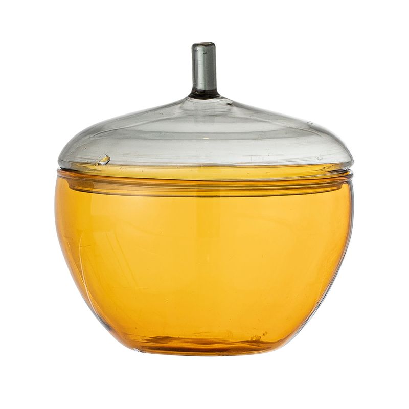 Burk med lock Gul Glas Danni | Bloomingville