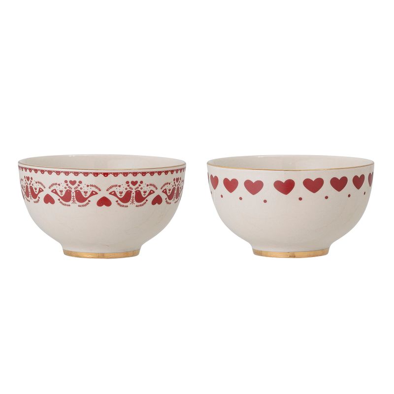 Skål Röd Stengods Jolly Set om 2 | Bloomingville