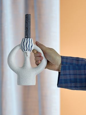 Ljusstake Blå Stengods Hatty | Bloomingville