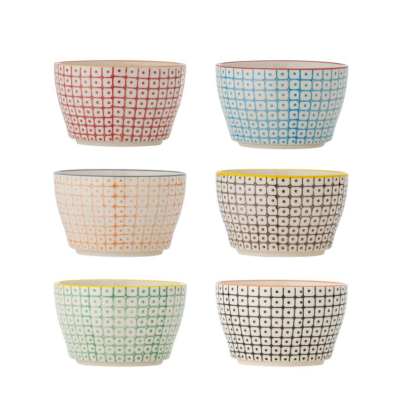 Skål Röd Stengods Carla 6-pack | Bloomingville