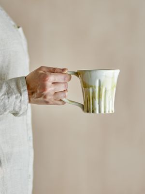 Bloomingville Joseph Mugg, Grön, Stengods Ø9xH9,5 cm, Set om 4