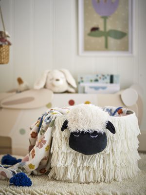 Bloomingville Dolly Korg, Vit, Polyester L40xH30xW25 cm