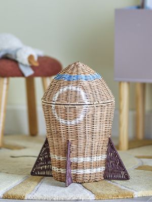 Bloomingville Space Korg M/Lock, Natur, Rotting Ø31xH35 cm