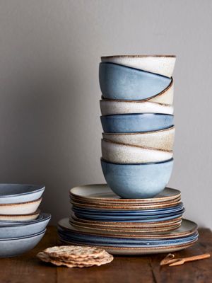 Skål Blå Stengods Sandrine | Bloomingville