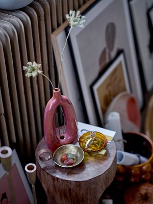 Burk med lock Gul Glas Danni | Bloomingville