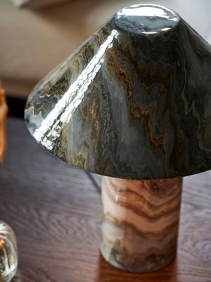 Marnie Bordslampa Marmor 43cm Grå | PR Home