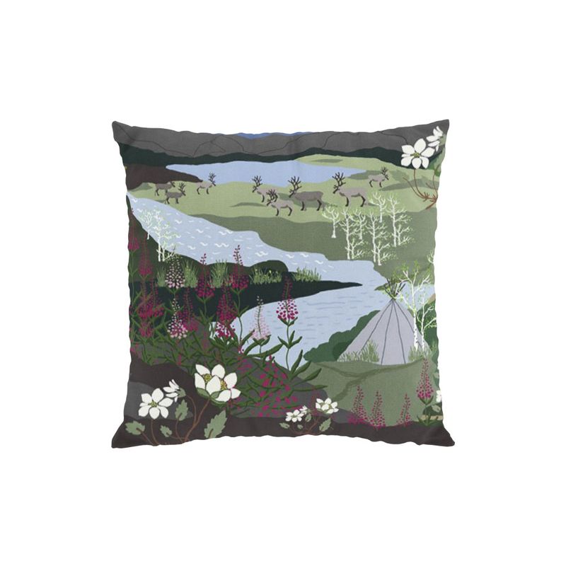 Fjällvandring grön/blå kuddfodral Arvidssons Textil