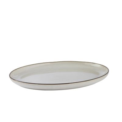Lene Bjerre Amera Bricka Vit Stengods 34x27 cm