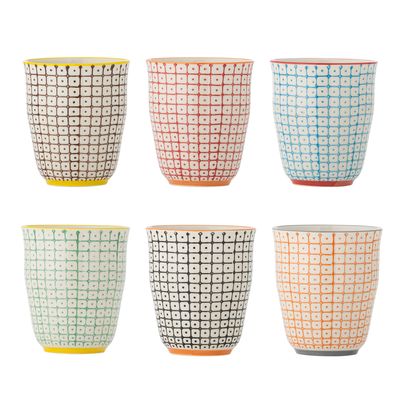 Kopp Röd Stengods Carla 6-pack | Bloomingville