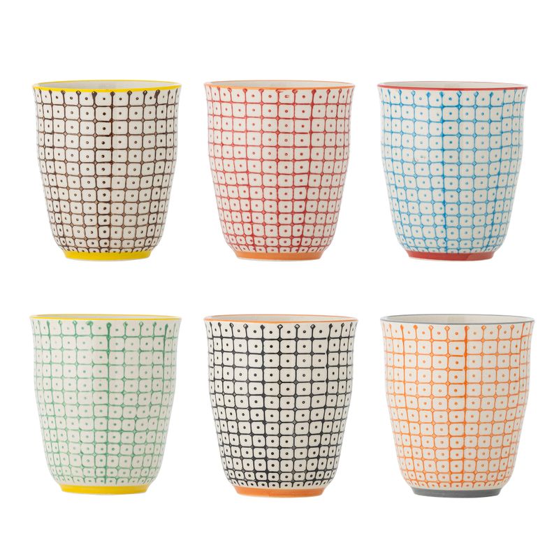 Kopp Röd Stengods Carla 6-pack | Bloomingville