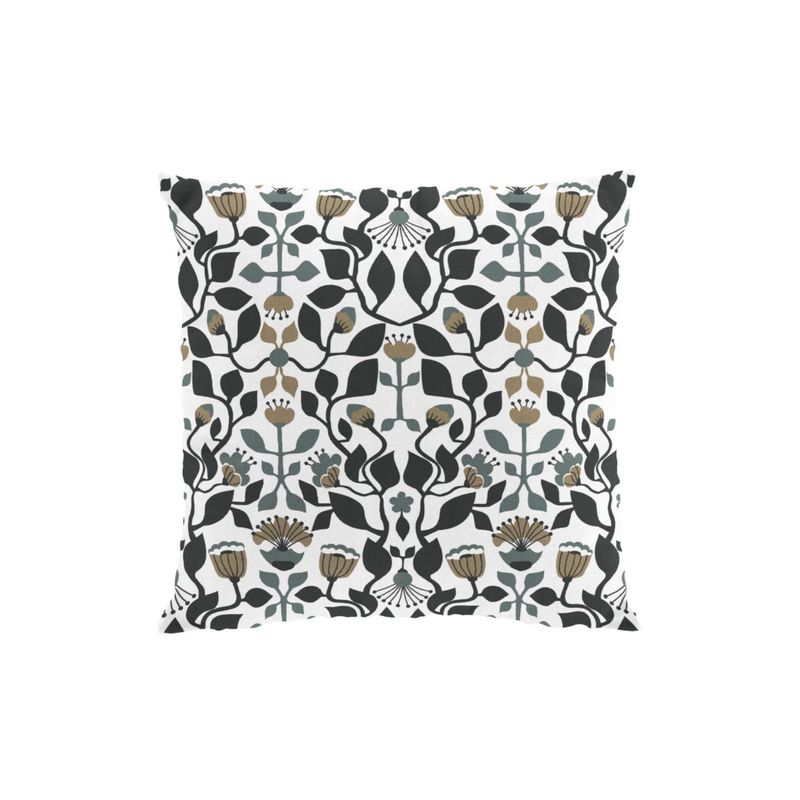Blomstersnår turkos kuddfodral Arvidssons Textil