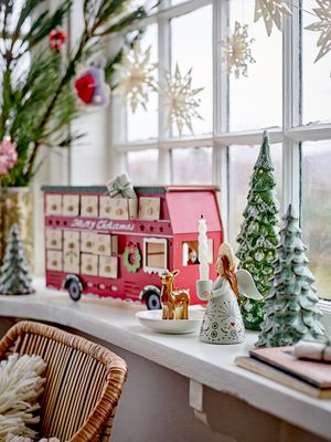 Kalender med ljus Röd Plywood Edward | Bloomingville