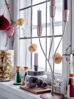 Ljusstake Grön Lotus Betiel Set om 3 | Bloomingville