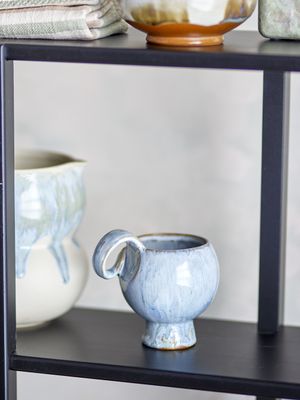 Bloomingville Avonlea Kopp, Blå, Stengods Ø9xH10,5 cm, Set om 4