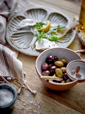 Saltburk med sked Rosa Marmor | Bloomingville Creative