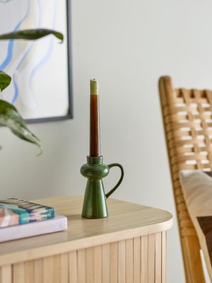 Ljusstake Grön Stengods Fija | Bloomingville