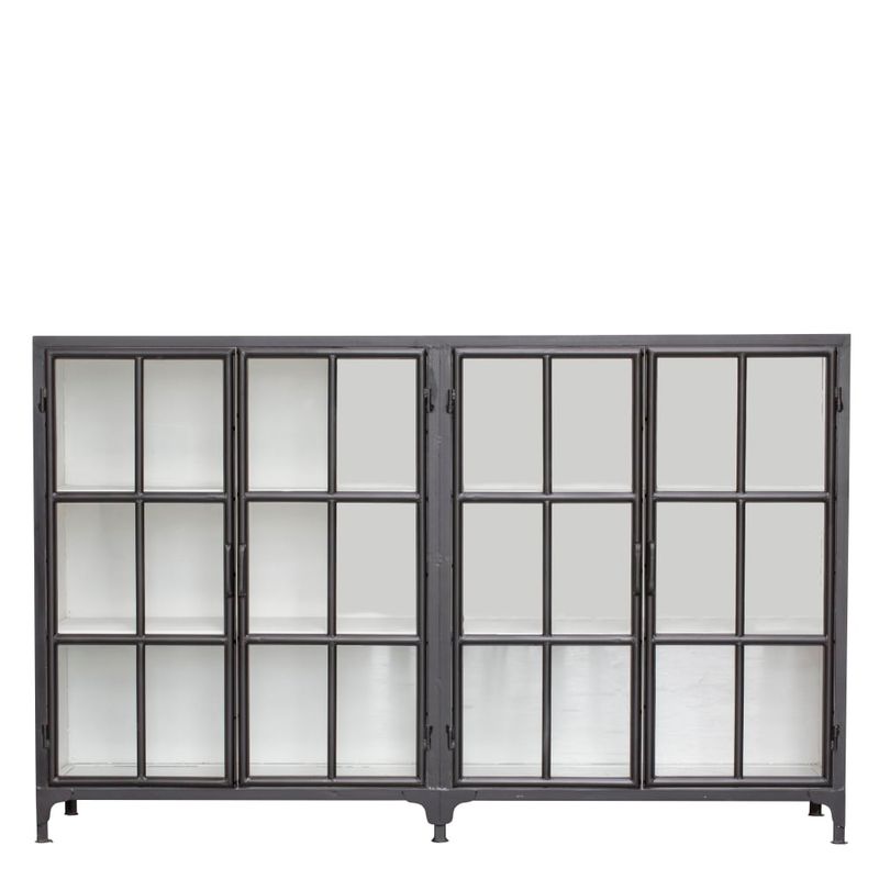 Skåp Depot Svart/Vit Järn/Glas Lene Bjerre