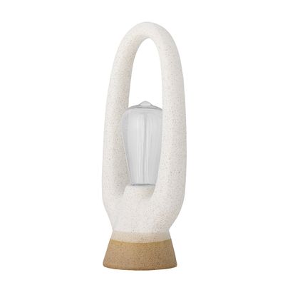 Portabel lampa, batteri Vit Stengods Latifa | Bloomingville