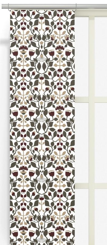 Blomstersnår brun panellängd 2 pack Arvidssons Textil