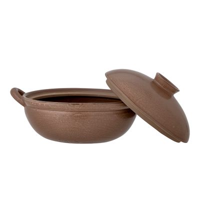 Ugnsform med lock Brun Stengods | Bloomingville Creative