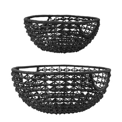 Joane Korg Svart Rotting Ø42cm Set om 2 Bloomingville
