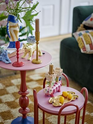 Bloomingville Whimsica Sidobord, Röd, Metall Ø30,5xH46 cm