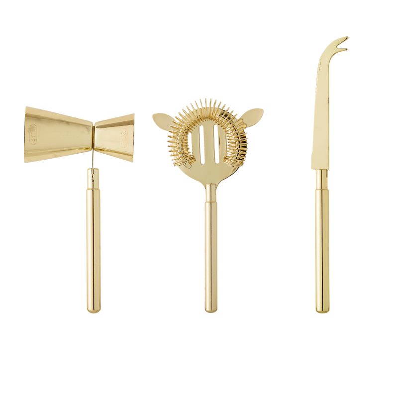 Barset Guld Rostfritt stål Cocktail Set om 3 | Bloomingville