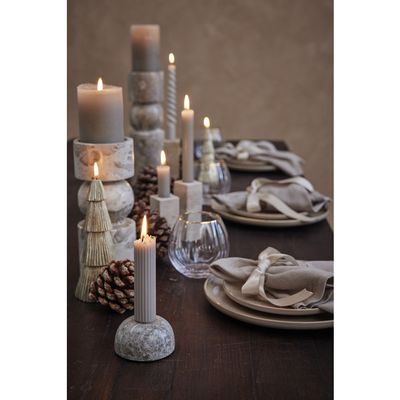 Lene Bjerre Ellia Ljusstake Linne Marmor H23 cm