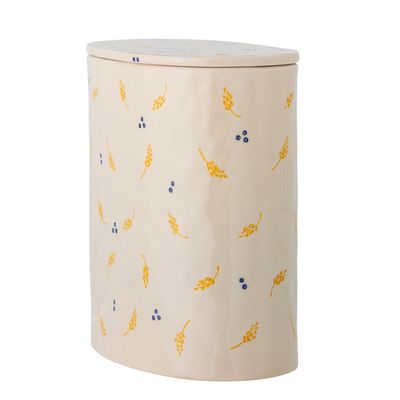Burk med lock Vit Stengods Pippine | Bloomingville