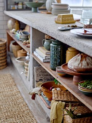 Burk med lock Gul Stengods Rani | Bloomingville