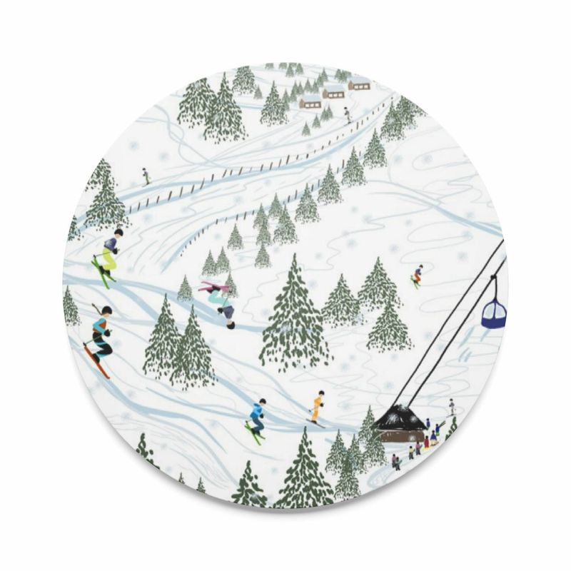 Bare Åk offwhite/grön runt grytunderlägg Arvidssons Textil