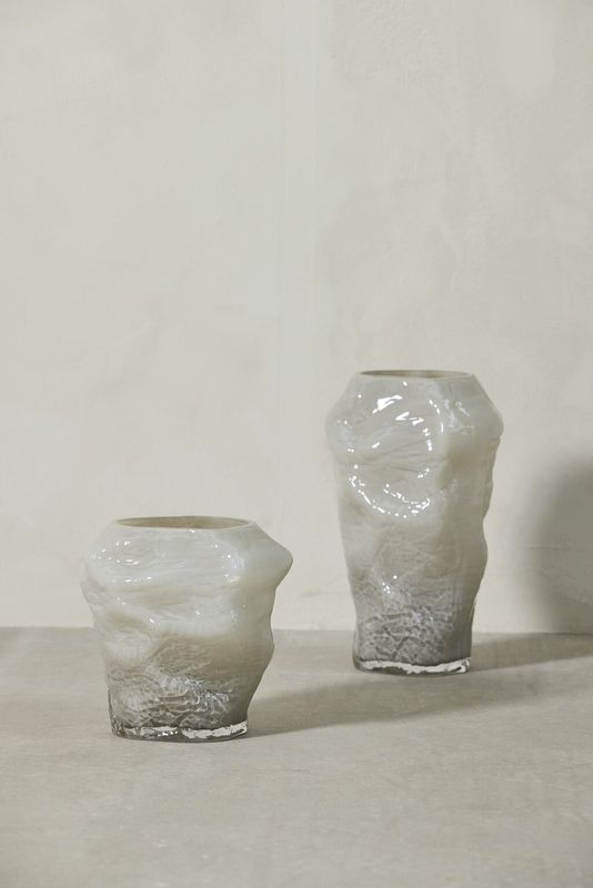 Lene Bjerre Marinella Vas Silvergrå Glas H30.5 cm