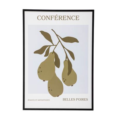 Illustration med ram Svart Furu Poire | Bloomingville