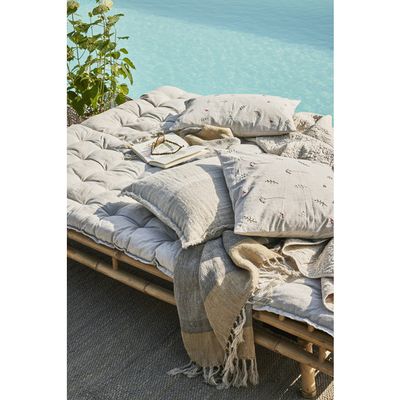 Lene Bjerre Ana Pläd Grå Linne 170x130 cm