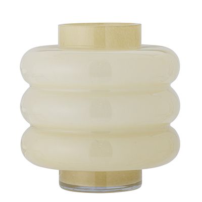 Bloomingville Sahara Vas, Gul, Glas Ø21,5xH22 cm