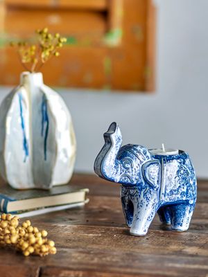 Ljuslykta Blå Stengods | Bloomingville Creative