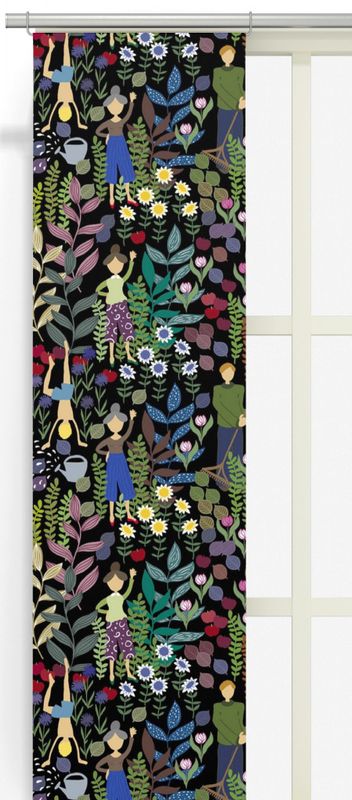 Trädgård svart/multi panellängd 2 pack Arvidssons Textil