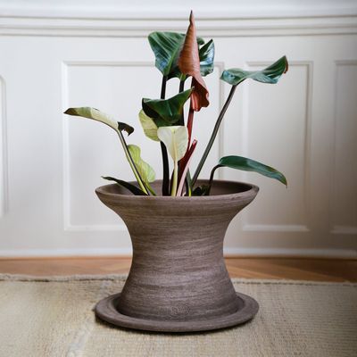 Bergs Potter Celeste RAW Kruka Med Fat Grå, H 34 cm