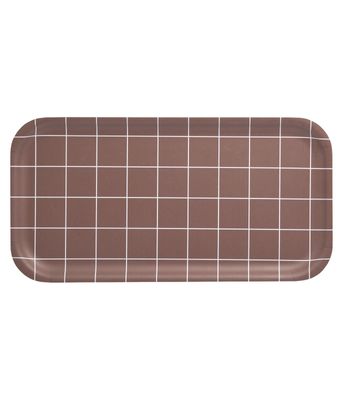 Muurla Checks & Stripes Bricka 43x22 cm, Brun