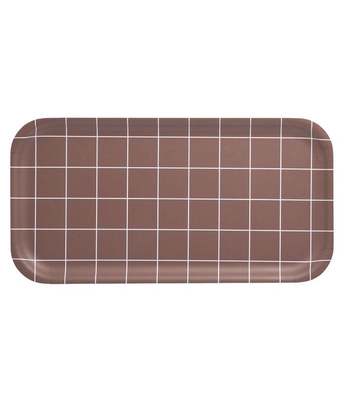 Muurla Checks & Stripes Bricka 43x22 cm, Brun