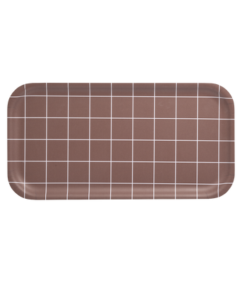 Muurla Checks & Stripes Bricka 43x22 cm, Brun