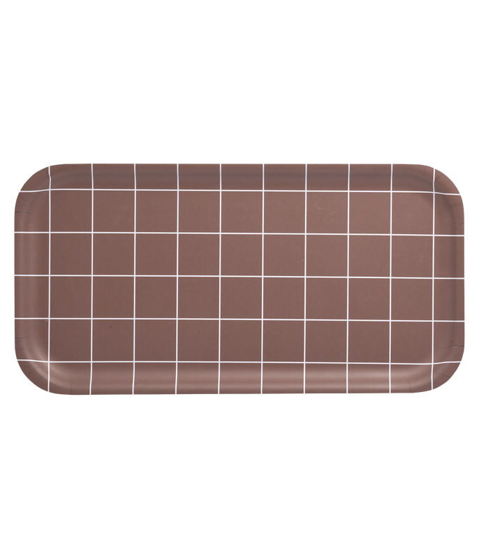Muurla Checks & Stripes Bricka 43x22 cm, Brun