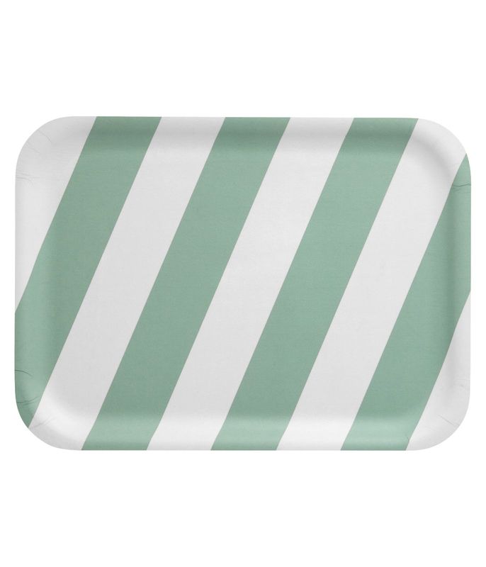 Muurla Checks & Stripes Bricka 27x20 cm, Mintgrön