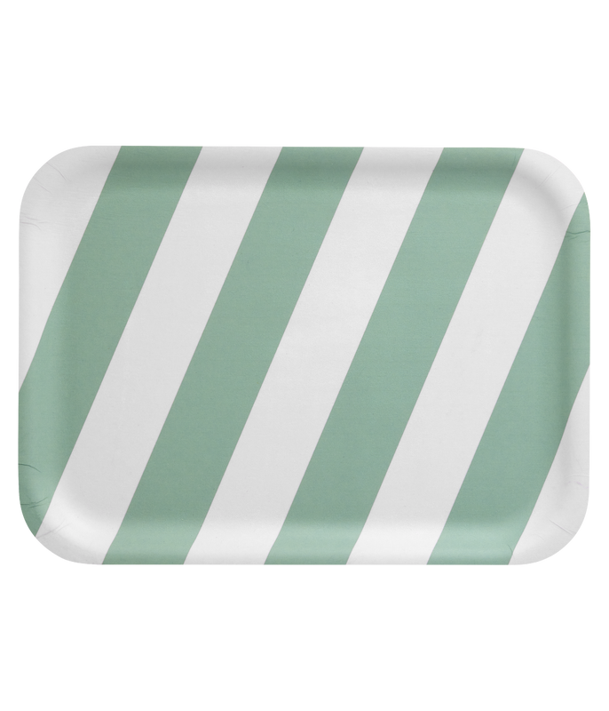Muurla Checks & Stripes Bricka 27x20 cm, Mintgrön