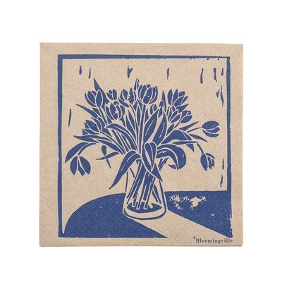 Servett Blå FSC© Återvunnen, Papper Tulips Pack of 20 | Bloomingville